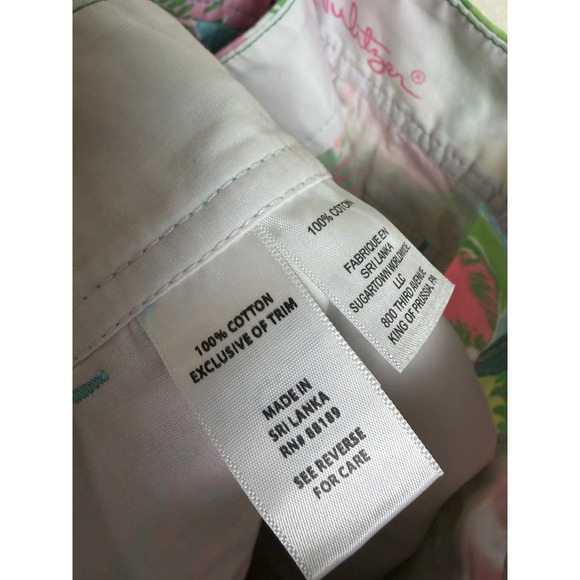Lilly Pulitzer Pink Green Floral Tropical Print The Callahan Short Size 8 - Picture 8 of 8